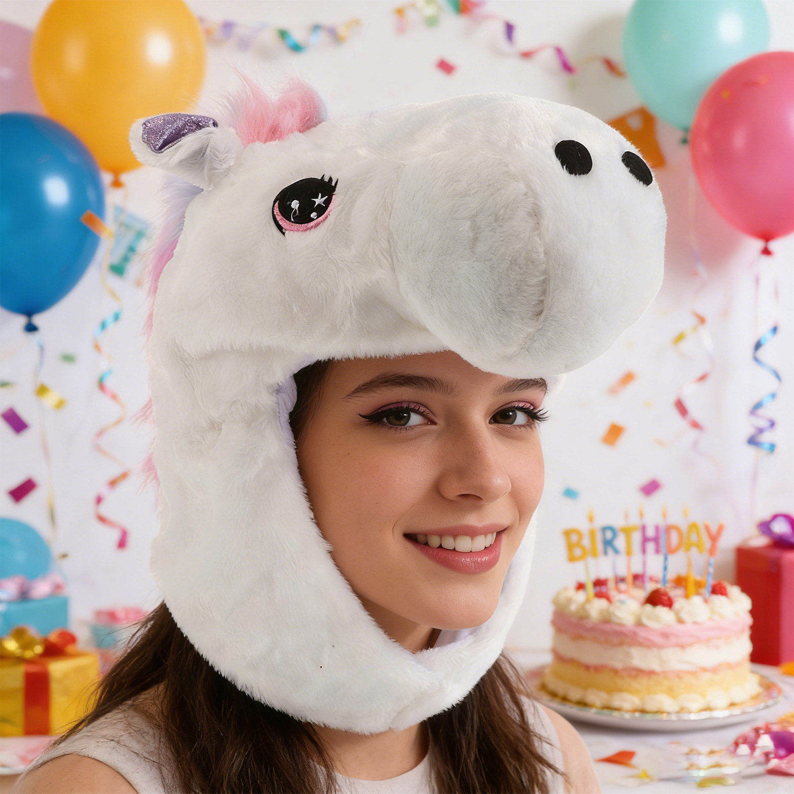 Cosplay Prop Designer - Funny Unicorn Hat Rainbow Design Soft
