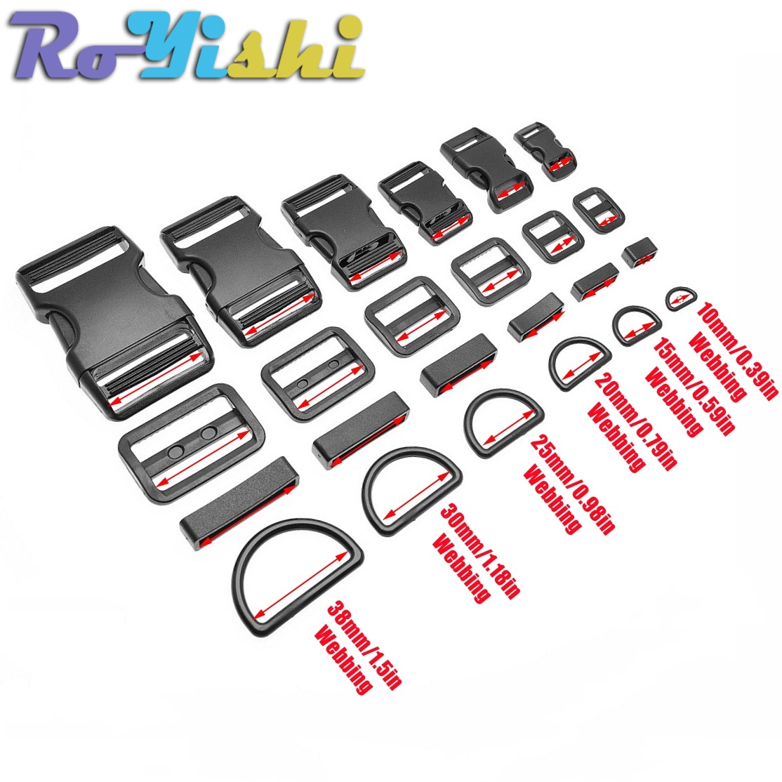 1-10 Set Plastic Side Release  - đánh giá và giá D Ring Strap