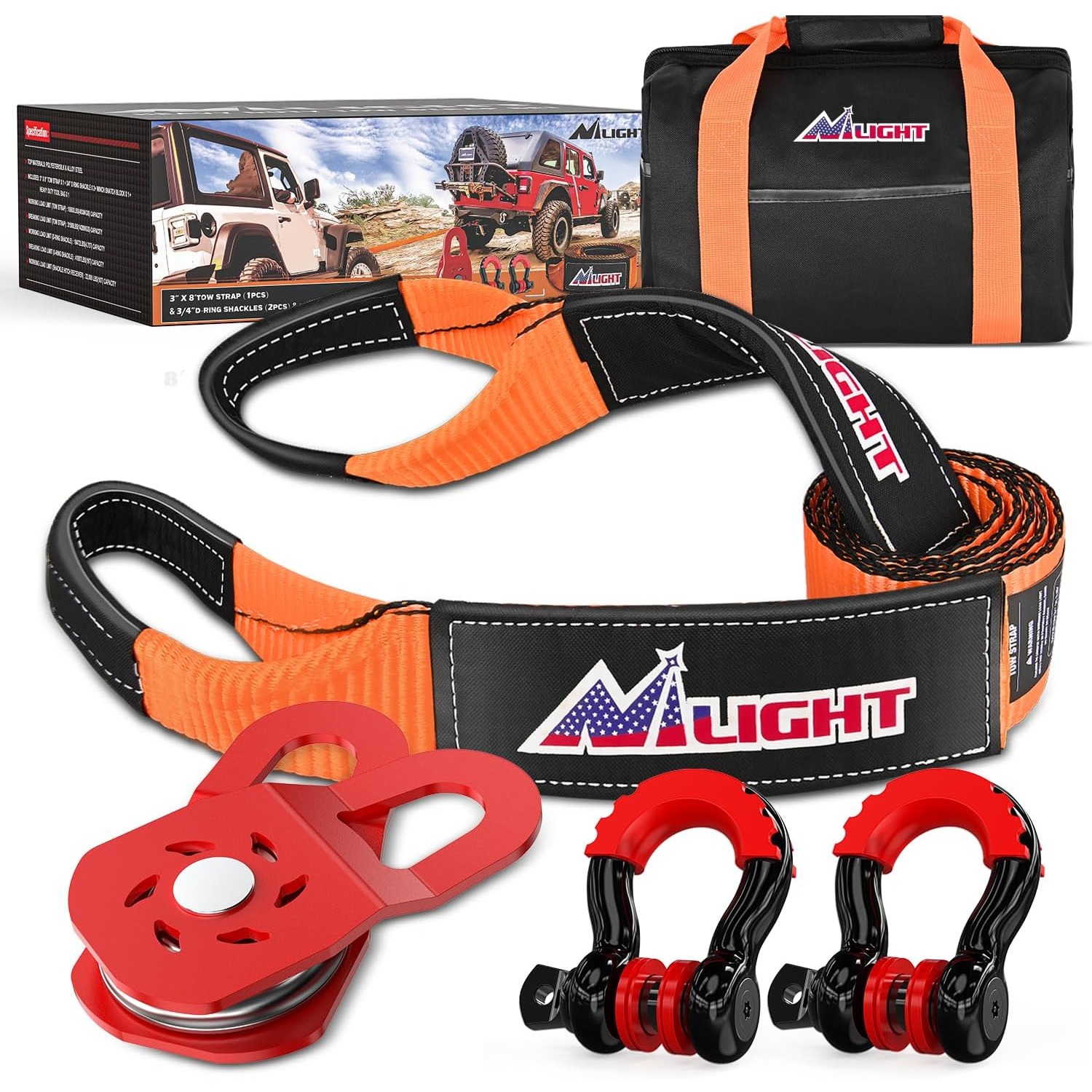 Nilight Offroad Recovery Kit 3 - đánh giá và giá D Ring Strap