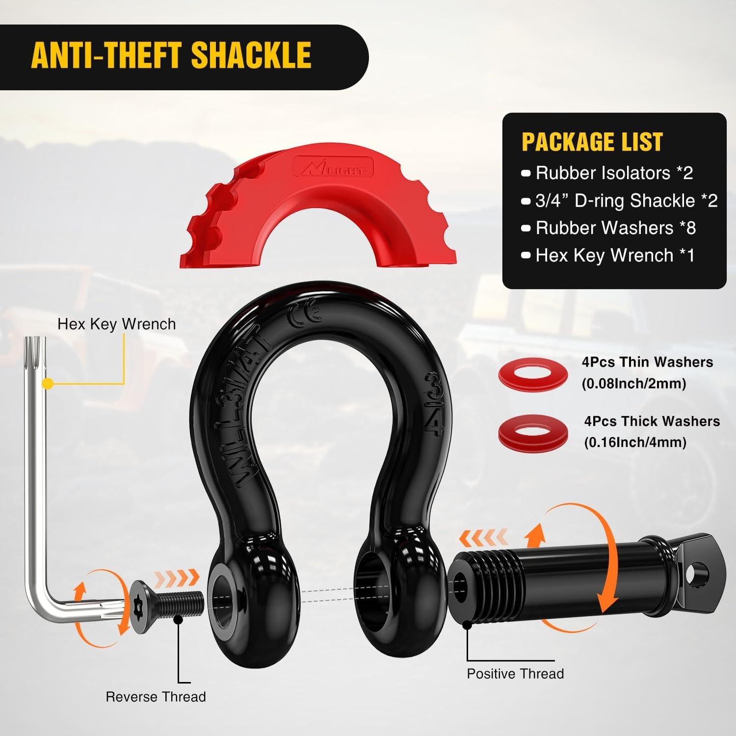 Nilight Offroad Recovery Kit 3 - đánh giá và giá D Ring Strap